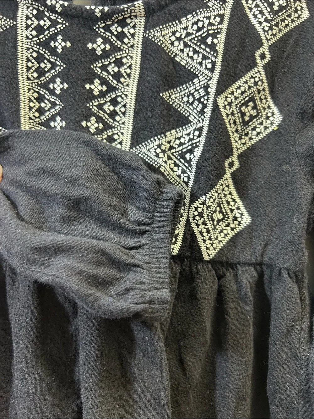 Old Navy Navy Blue Girls' Embroidered Long-Sleeve Tunic